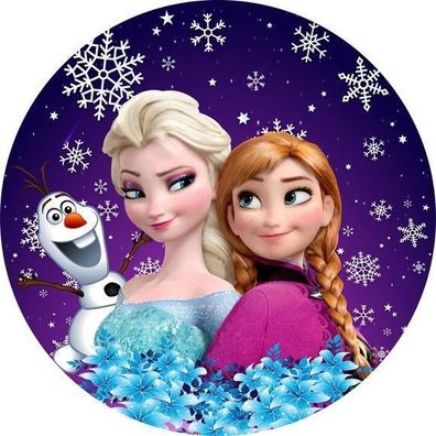 Tortenaufleger Elsa Frozen Anna Essbar Zuckermasse Tortenbild Deko + 4 Muffin A2