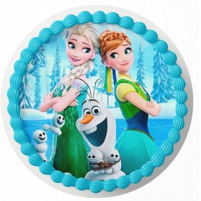 Tortenaufleger Elsa Frozen Anna Essbar Zuckermasse Tortenbild Deko + 4 Muffin A10