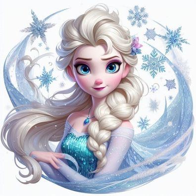 Tortenaufleger Elsa Frozen Anna Essbar Zuckermasse Tortenbild Deko + 4 Muffin A13