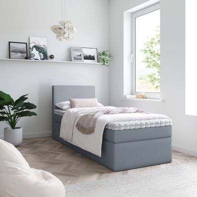 Boxspringbett BERG MINI Bett mit Bettkästen Stauraum Einzelbett Matratze H3