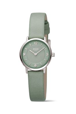 Boccia Armbanduhr Damen Trend 3371-01 Titan, Lederband, Grün