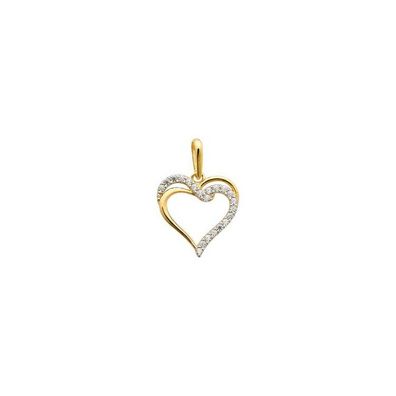 Anhänger - Gold 375 - Herz - Zirkonia