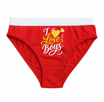 Damen Slip bedruckt mit Motiv I love boys
