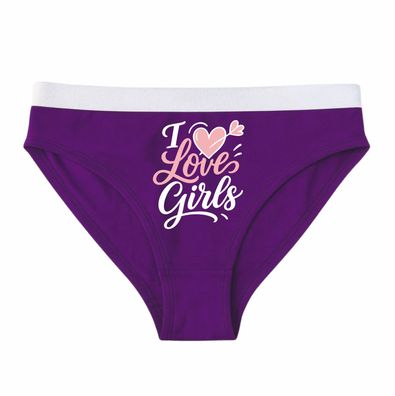 Damen Slip bedruckt mit Motiv I love girls