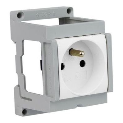 Einbausteckdose fér Hutschiene DIN französische System IP20 Steckdose