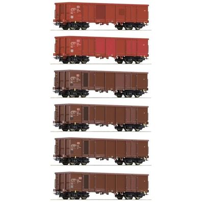 Roco 75858 H0 6er-Set Offene Güterwagen der DB AG