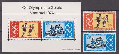BRD 1976 postfrisch MiNr. 888-889 + Block 12 Oly- Sommerspiele, Montreal