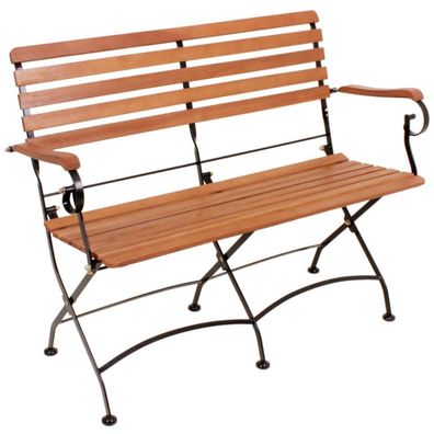 Bank WIEN, klappbar, Stahl / Eukalyptus Grandis