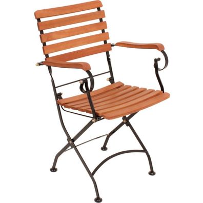 Klapparmstuhl WIEN Stahl / Eukalyptus Grandis