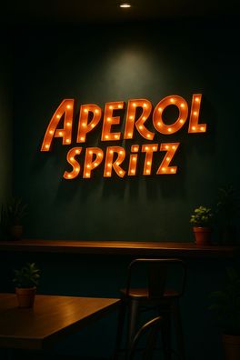 Aperol Spritz LED Wandschild - 85×50 cm - Leuchtschild für Innen & Außen, Retro Leuch