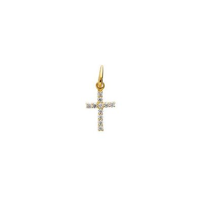 Anhänger - Gold 375 - Mini Kreuz - Zirkonia