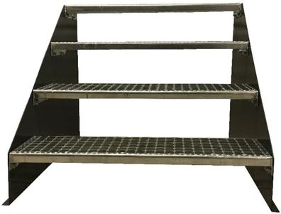 4 Stufen Standtreppe Breite 60 - 160 cm Treppe Stahl anthrazit Geschosshöhe 84 cm