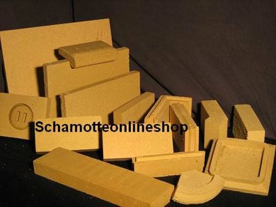 12x Schamotteplatte Schamott Schamottstein 250x124x30mm