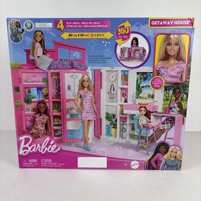 Barbie Faltbares Getaway Puppenhaus mit Barbie Puppe und Zubehör