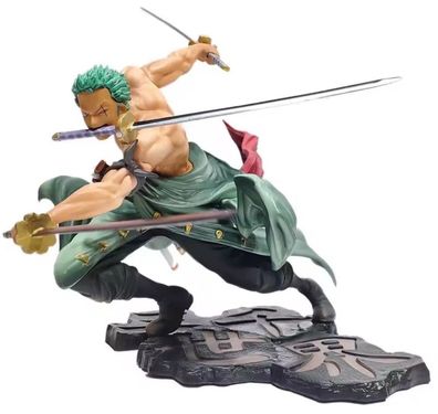 One Piece Figur Roronoa Zoro 10?cm PVC ohne Blitz?Effekt an den Schwertern NEU