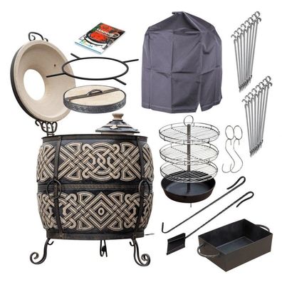 Tandoor aus Schamottton isoliert massiv 11-Teilig