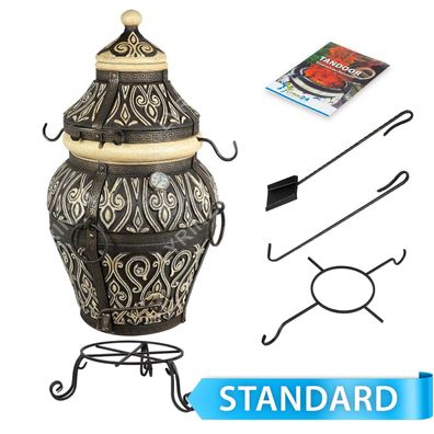 Tandoor Asia Lehmofen aus Schamottton mit Zubehör Standard 4-teilig