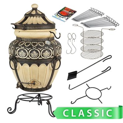 Tandoor Griechenland Lehmofen aus Schamott Classic 7-teilig