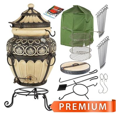 Tandoor Griechenland Lehmofen aus Schamott Premium 9-teilig