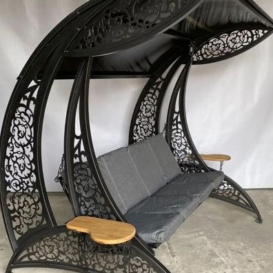 Gartenschaukel Dubai mit Überdachung in Schwarz