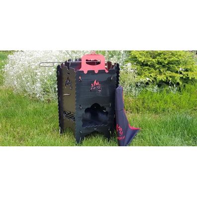 Klappbarer Mangal-Outdoor-Ofen Campinggrill 2 mm Stahl 4-teilig