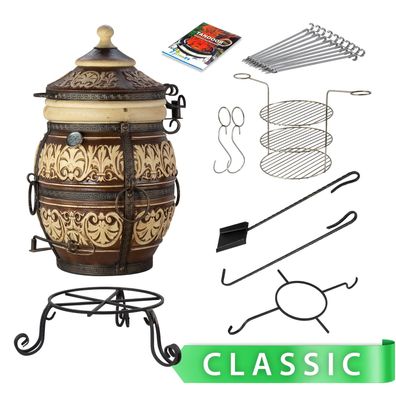 Tandoor Salam aus Schamott mit Zubehör Classic 7-teilig
