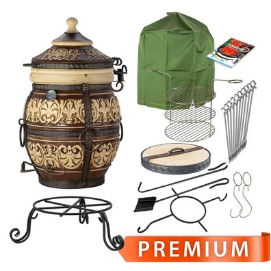 Tandoor Salam aus Schamott mit Zubehör Premium 9-teilig