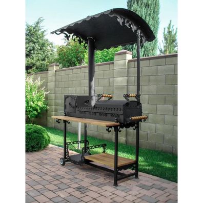 Grill Mangal Taj Mahal auf Rädern in Schwarz