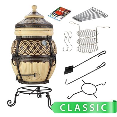 Tandoor Thor aus Schamott mit Zubehör Classic 7-teilig