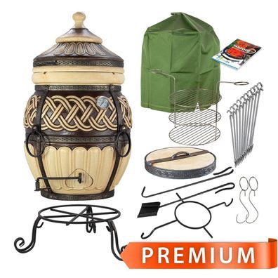 Tandoor Thor aus Schamott mit Zubehör Premium 9-teilig