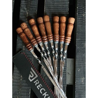 Premium Schaschlik Schampur 6er Set Reckless in Kastanienbraun