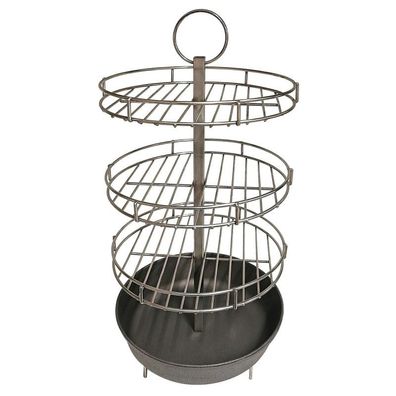 Tandoor Grillrost 3-stufig mit Gusseisen-Pfanne 27 cm