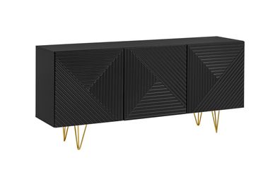 Sideboard Pyramid Modernes Design 3-türig in Schwarz