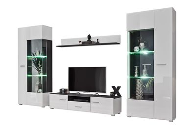Wohnzimmer Set Solido Twin Weiß 4-teilig