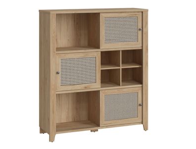 Hochkommode Parilla 3-türig im natürlichen Design