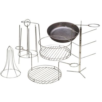 Tandoor Zubehör 6-teiliges Set Edelstahl und Gusseisen