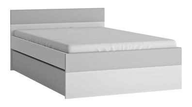 Kinderbett Albi Weiß Grau mit Schublade 120x200