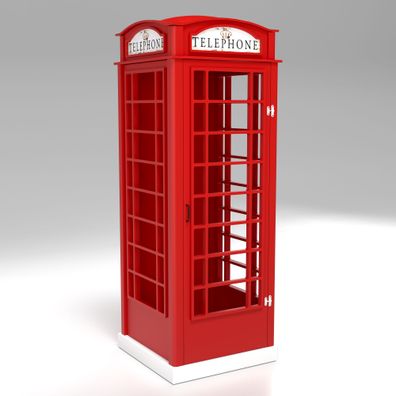 Telefonzelle Schrank ? Telefonbox 1-türig in Rot