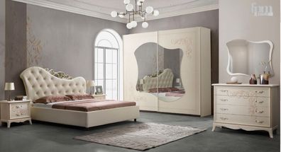 Elegantes Schlafzimmer-Set Giulietta 6-teilig in Creme