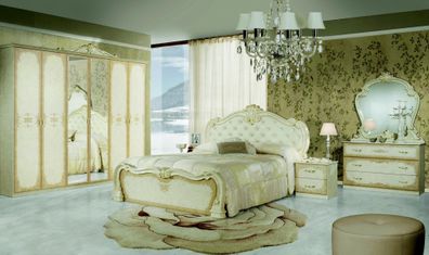 Schlafzimmer Tolouse 6-teilig in Creme/Gold