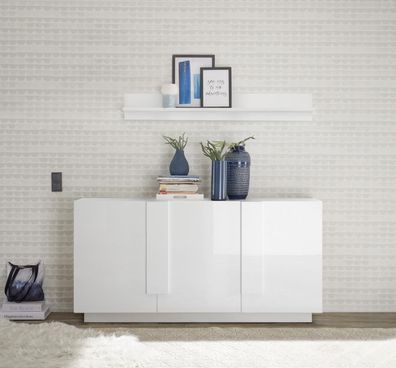 Sideboard Jupiter ? Modernes Sideboard 3-türig in Weiß Hochglanz