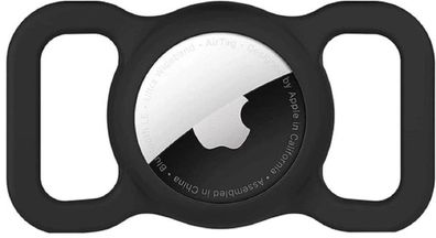 Silikonhülle kompatibel mit Apple AirTag für Hunde- oder Katzenhalsband - Schwarz