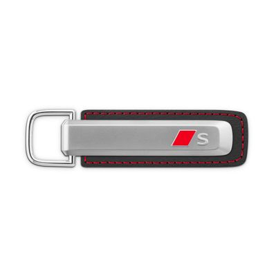 Original Audi Schlüsselanhänger S Logo Sport Raute Metall Leder Keyring 3182500200