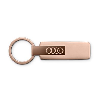 Original Audi Schlüsselanhänger Ringe Logo Edelstahl Keyring rosé 3182501830