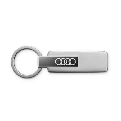 Original Audi Schlüsselanhänger Ringe Logo Edelstahl Keyring silber 3182501800