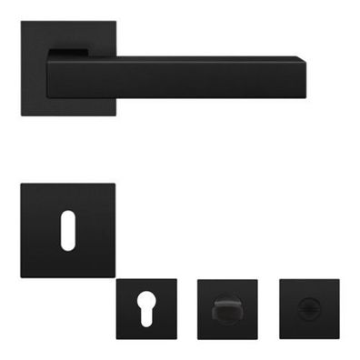 Rosettengarnitur Karcher EPL46Q Seattle Türdrücker Kosmos Schwarz Türklinke