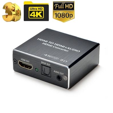 HDMI Stereo Audio Extractor Converter 4K * 2K HDMI to HDMI + Optical SPDIF 3.5mm