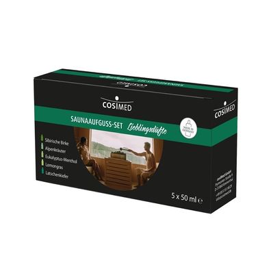Probierset Saunaaufguss-Set, 5 x 50 ml, Lieblingsdüfte