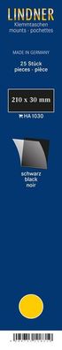 Lindner Klemmtaschen Streifen schwarz 210 mm lang x höhe 30 mm