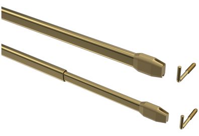 Interdeco Vitragestangen Messing oval ausziehbar Geno, 2 Stück